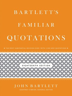 cover image of Bartlett's Familiar Quotations